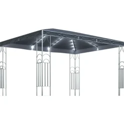 vidaXL - Prieel Met Lichtslinger - Antraciet - Stof - 400 x 300 cm