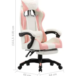 Gamestoelen-vidaXL - Race Stoel - Roze - Kunstleer