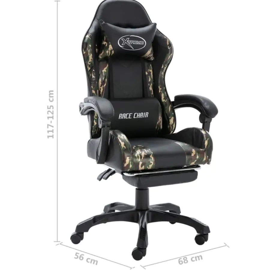 Gamestoelen-vidaXL - Race Stoel - Zwart - Kunstleer