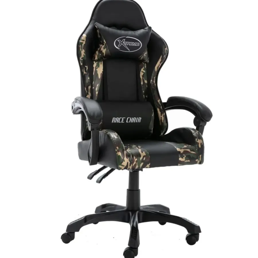 Gamestoelen-vidaXL - Race Stoel - Zwart - Kunstleer