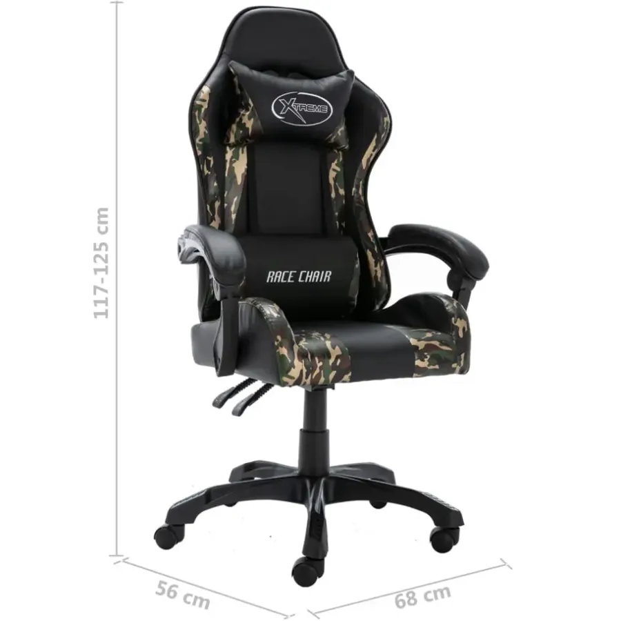 Gamestoelen-vidaXL - Race Stoel - Zwart - Kunstleer