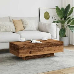 Salontafels-vidaXL - Rechthoekige Salontafel - Oud hout - Bewerkt hout - 100x49.5x31 cm