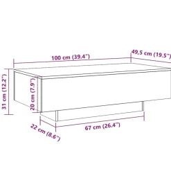Salontafels-vidaXL - Rechthoekige Salontafel - Oud hout - Bewerkt hout - 100x49.5x31 cm