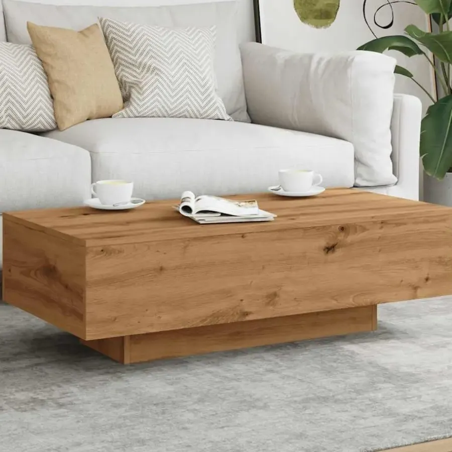 vidaXL - Rechthoekige Salontafel - Artisanaal eiken - Hout - 100x49.5x31 cm