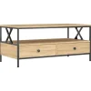 Salontafels-vidaXL - Rechthoekige Salontafel met 2 lades - Sonoma eiken - Hout - 100x51 cm