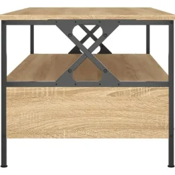 Salontafels-vidaXL - Rechthoekige Salontafel met 2 lades - Sonoma eiken - Hout - 100x51 cm