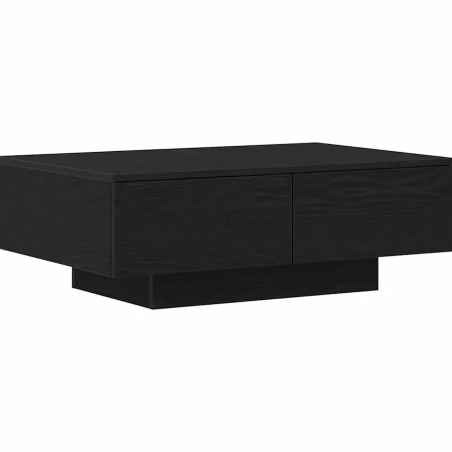 Salontafels-vidaXL - Rechthoekige Salontafel met 4 lades - Zwart eiken - Hout - 90x60 cm