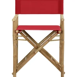 vidaXL - Regisseursstoel - Rood - Bamboe en stof - 2 stuks - Inklapbaar