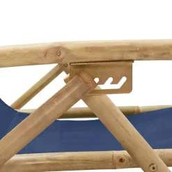 Kamperen En Outdoor-vidaXL - Relaxstoel - Blauw - Bamboe en stof - Verstelbaar