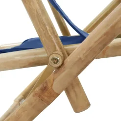 Kamperen En Outdoor-vidaXL - Relaxstoel - Blauw - Bamboe en stof - Verstelbaar