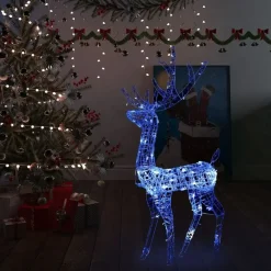 Kerstverlichting-vidaXL - Rendier Kerstdecoratie - Blue - 70 x 41 x 120 cm