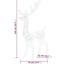 Kerstverlichting-vidaXL - Rendier Kerstdecoratie - Blue - 70 x 41 x 120 cm
