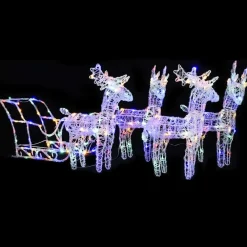 Kerstverlichting-vidaXL - Rendieren En Slee Kerstversiering - Multicolour