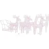 Kerstverlichting-vidaXL - Rendieren En Slee Kerstversiering - Warmwit - 43 x 11 x 55 cm (4 stuks)