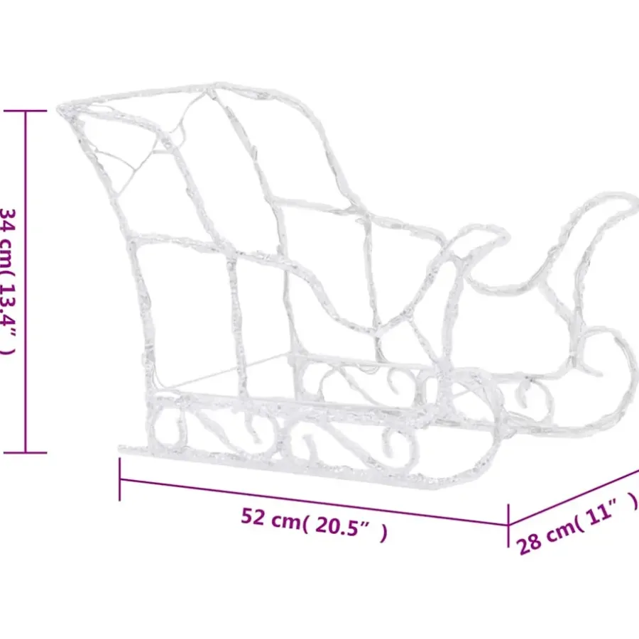 Kerstverlichting-vidaXL - Rendieren En Slee Kerstversiering - Warmwit - 43 x 11 x 55 cm (4 stuks)