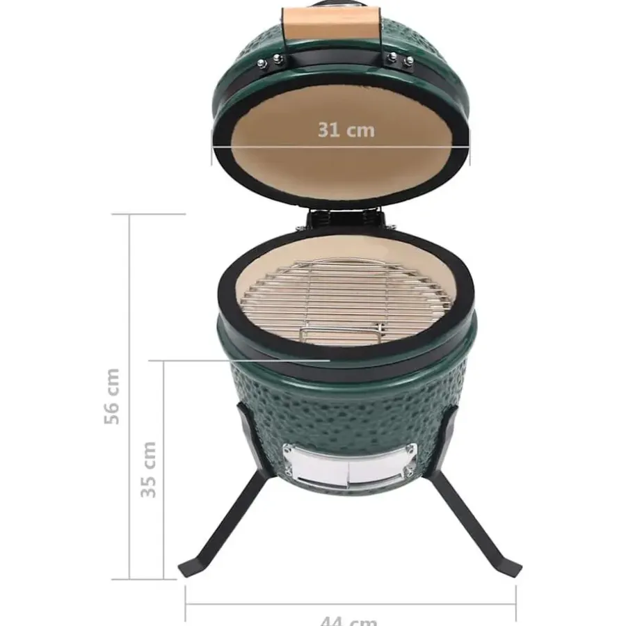 vidaXL - Rokersbarbecue - Groen - Keramiek