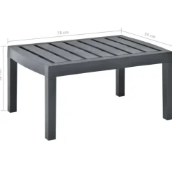 Tuintafels-vidaXL - Salontafel - Antraciet - Kunststof