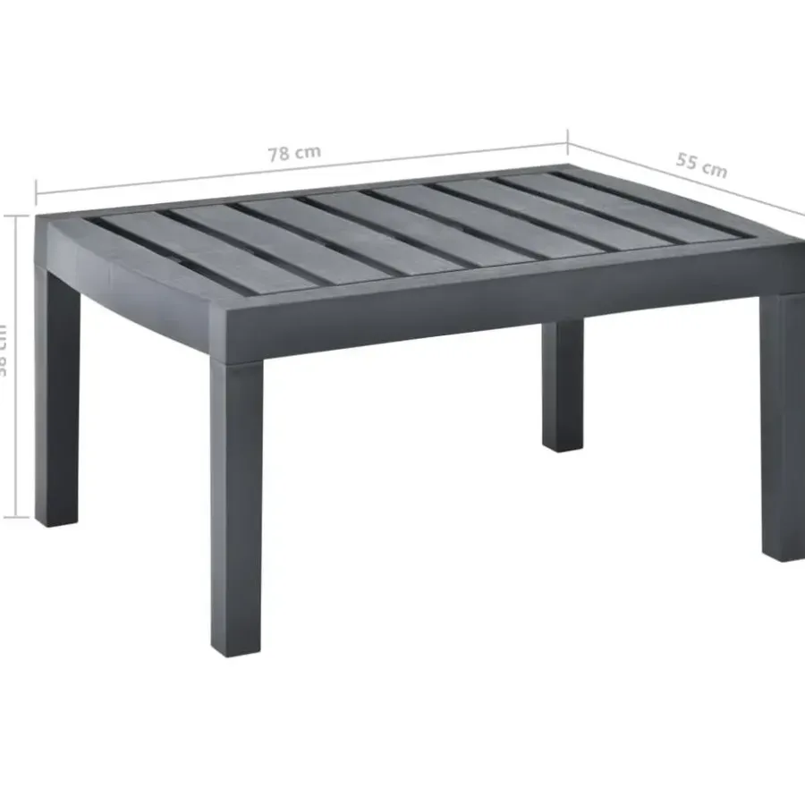 Tuintafels-vidaXL - Salontafel - Antraciet - Kunststof