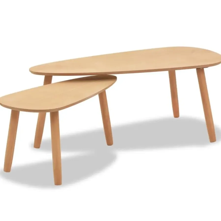 Salontafels-vidaXL - Salontafel - Bruin - Grenenhout - 2 stuks