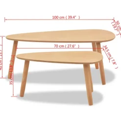 Salontafels-vidaXL - Salontafel - Bruin - Grenenhout - 2 stuks