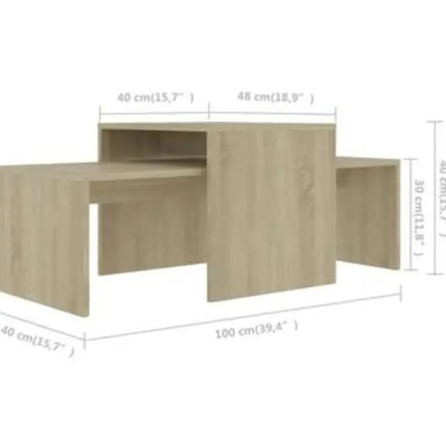 Salontafels-vidaXL - Salontafel - Bruin - Bewerkt hout
