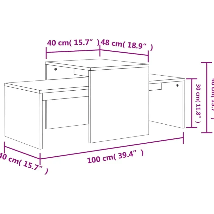 Salontafels-vidaXL - Salontafel - Bruin - Bewerkt hout