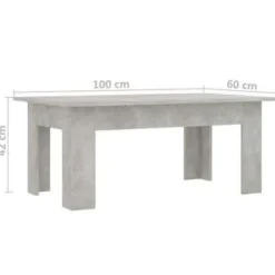 vidaXL - Salontafel - Grijs - Bewerkt hout - 100 x 60 x 42 cm