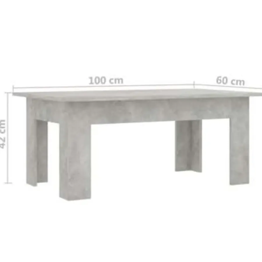 vidaXL - Salontafel - Grijs - Bewerkt hout - 100 x 60 x 42 cm