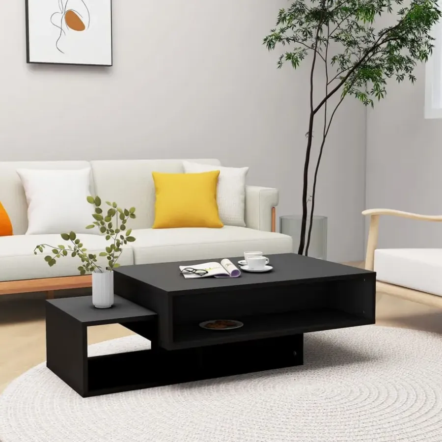Salontafels-vidaXL - Salontafel - Zwart - Bewerkt hout