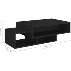 Salontafels-vidaXL - Salontafel - Zwart - Bewerkt hout