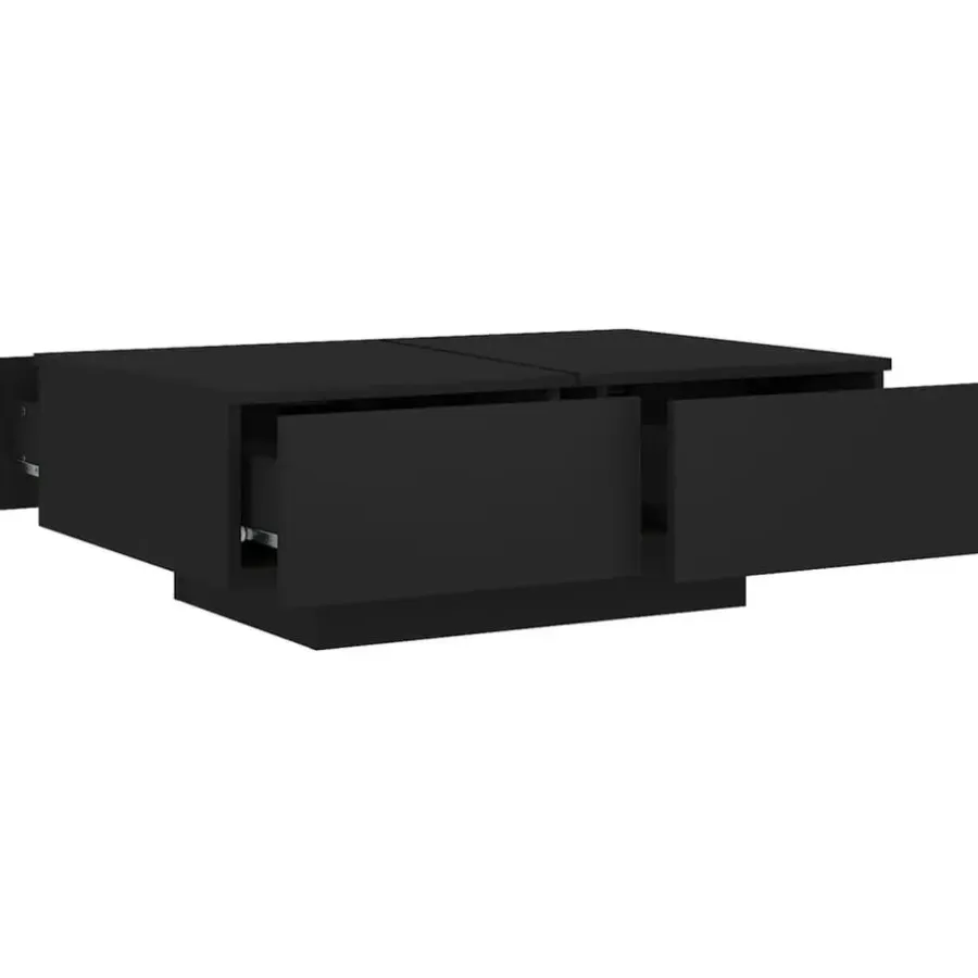 Salontafels-vidaXL - Salontafel - Zwart - Bewerkt hout - 90 x 60 x 31 cm