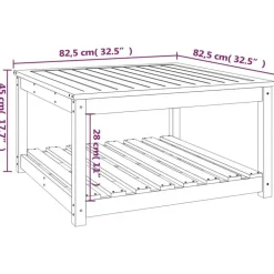 vidaXL - Salontafel met opbergruimte - Naturel - Douglashout - 82,5x82,5x45 cm