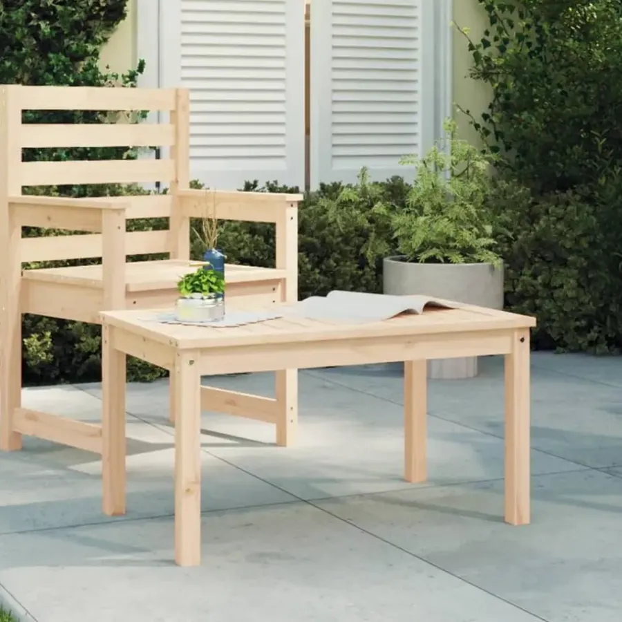 Tuintafels-vidaXL - Salontafel Rechthoekig - Naturel - Massief grenenhout - 82,5x50,5x45 cm