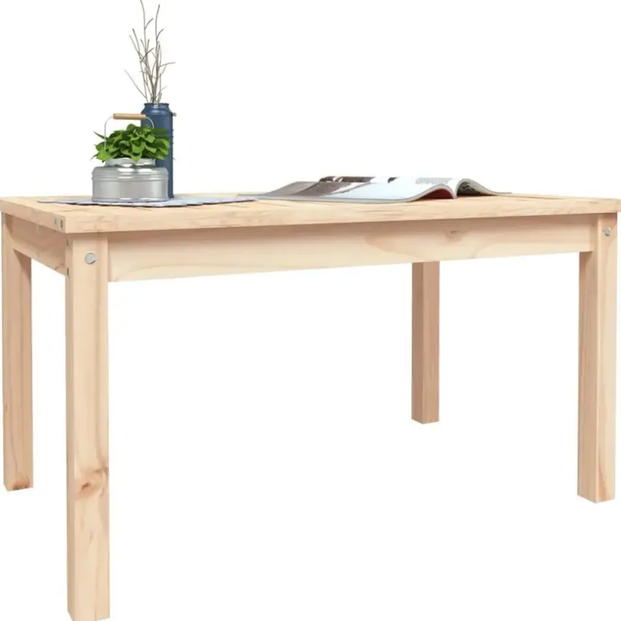 Tuintafels-vidaXL - Salontafel Rechthoekig - Naturel - Massief grenenhout - 82,5x50,5x45 cm