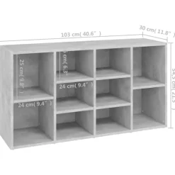 vidaXL - Schoenenbank - Grijs - Bewerkt hout - 103x30x55 cm