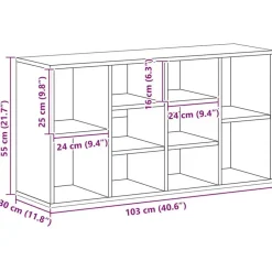 vidaXL - Schoenenbank - Wit - Bewerkt hout - 103x30x55 cm