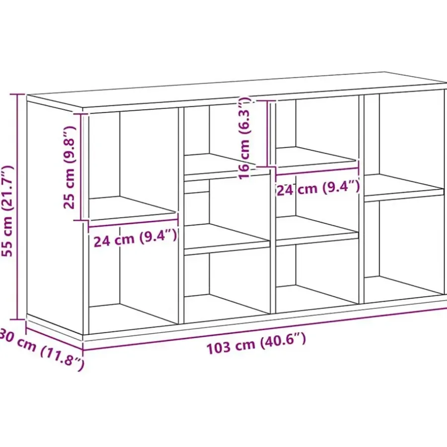 vidaXL - Schoenenbank - Wit - Bewerkt hout - 103x30x55 cm