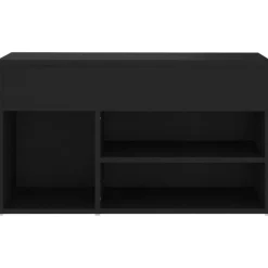 vidaXL - Schoenenbank - Zwart - Bewerkt hout - 80 x 30 x 45 cm