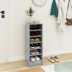 vidaXL - Schoenenkast - Grijs - Bewerkt hout - 31.5 x 35 x 92 cm