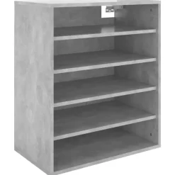 Kledingopbergers-vidaXL - Schoenenkast - Grijs - Bewerkt hout - 60 x 35 x 70 cm