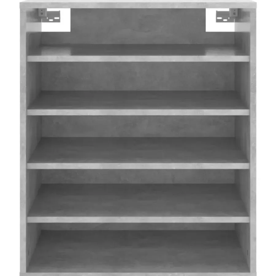 Kledingopbergers-vidaXL - Schoenenkast - Grijs - Bewerkt hout - 60 x 35 x 70 cm