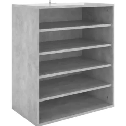 Kledingopbergers-vidaXL - Schoenenkast - Grijs - Bewerkt hout - 60 x 35 x 70 cm