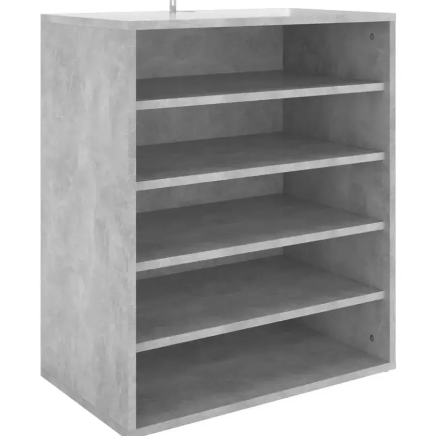 Kledingopbergers-vidaXL - Schoenenkast - Grijs - Bewerkt hout - 60 x 35 x 70 cm