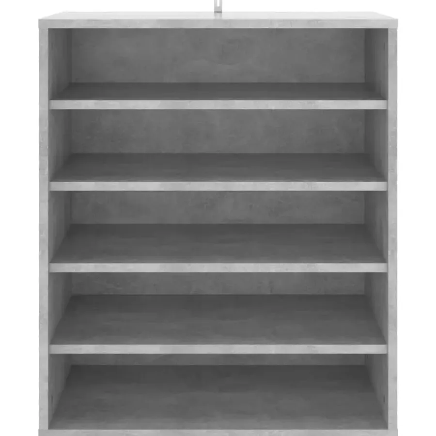 Kledingopbergers-vidaXL - Schoenenkast - Grijs - Bewerkt hout - 60 x 35 x 70 cm