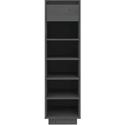 Kledingopbergers-vidaXL - Schoenenkast - Grijs - Grenenhout