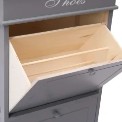 vidaXL - Schoenenkast - Grijs - Hout