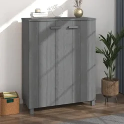 vidaXL - Schoenenkast - Grijs - Grenenhout