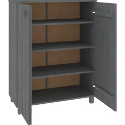 vidaXL - Schoenenkast - Grijs - Grenenhout