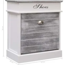 vidaXL - Schoenenkast - Grijs - Hout