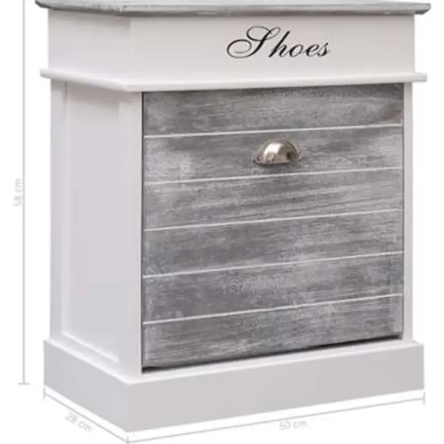 vidaXL - Schoenenkast - Grijs - Hout